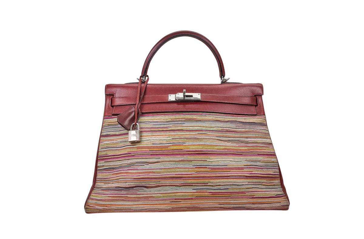 Hermès Kelly 35 Retourne Vibrato Bag Rouge H Evercalf - Multicolor Vibrato Panel