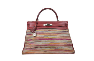 Hermès Kelly 35 Retourne Vibrato Bag Rouge H Evercalf - Multicolor Vibrato Panel