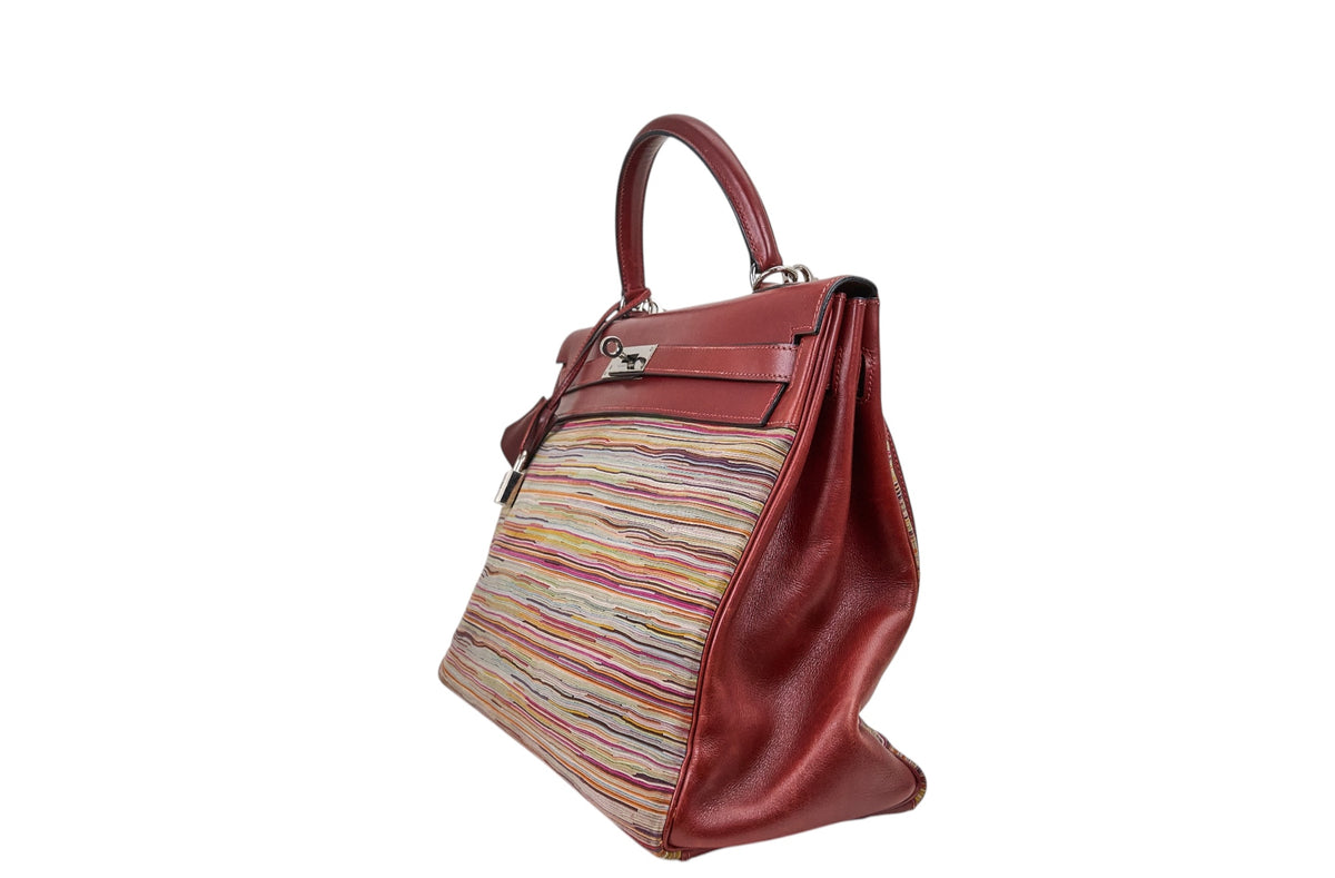 Hermès Kelly 35 Retourne Vibrato Bag Rouge H Evercalf - Multicolor Vibrato Panel