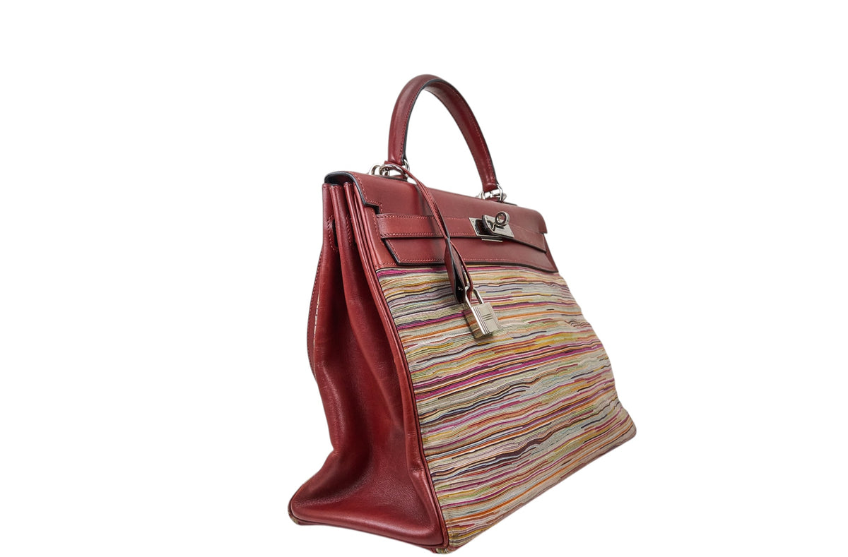 Hermès Kelly 35 Retourne Vibrato Bag Rouge H Evercalf - Multicolor Vibrato Panel