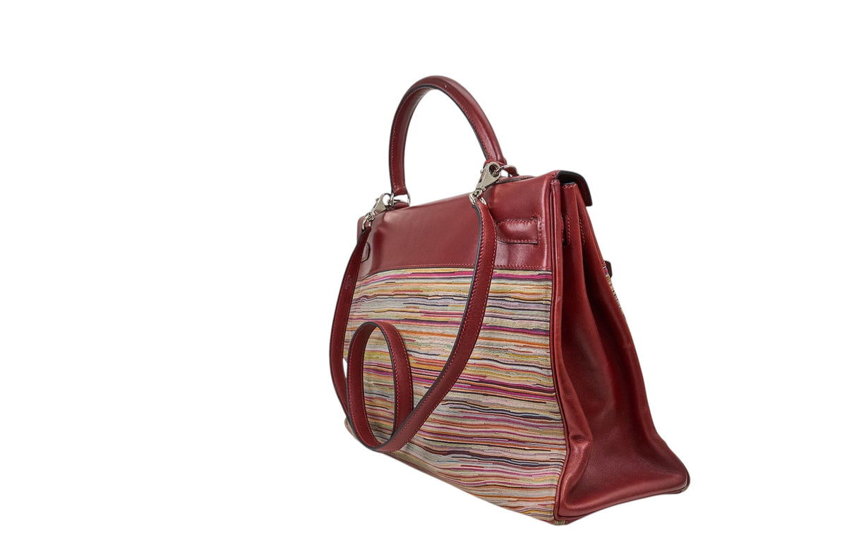 Hermès Kelly 35 Retourne Vibrato Bag Rouge H Evercalf - Multicolor Vibrato Panel