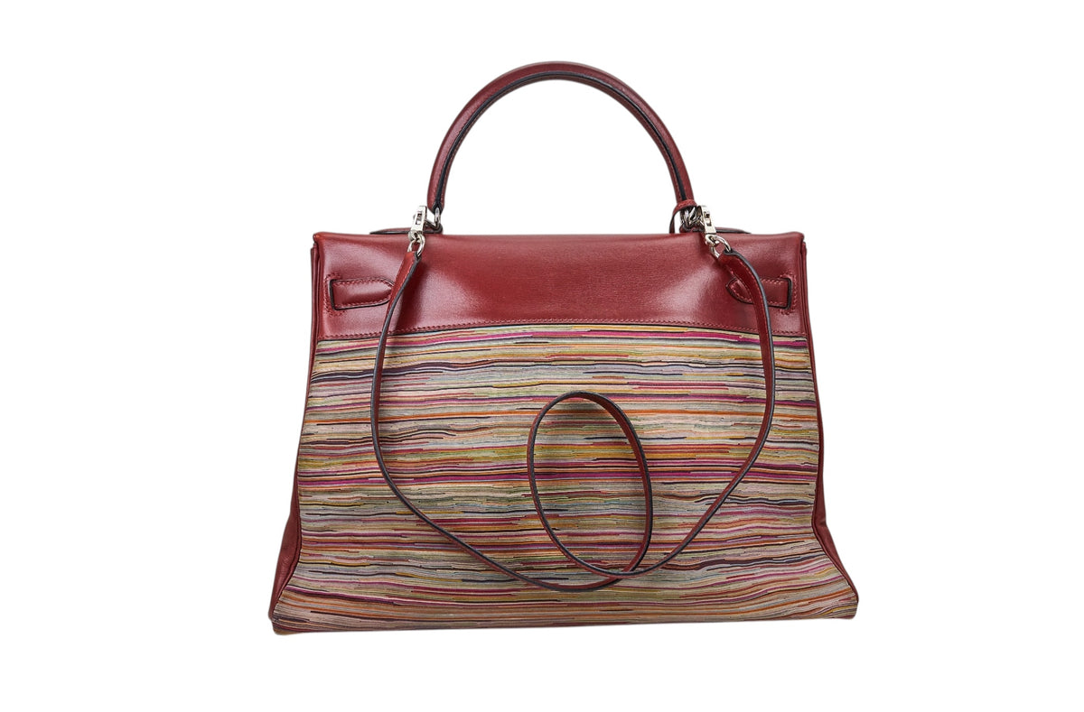 Hermès Kelly 35 Retourne Vibrato Bag Rouge H Evercalf - Multicolor Vibrato Panel