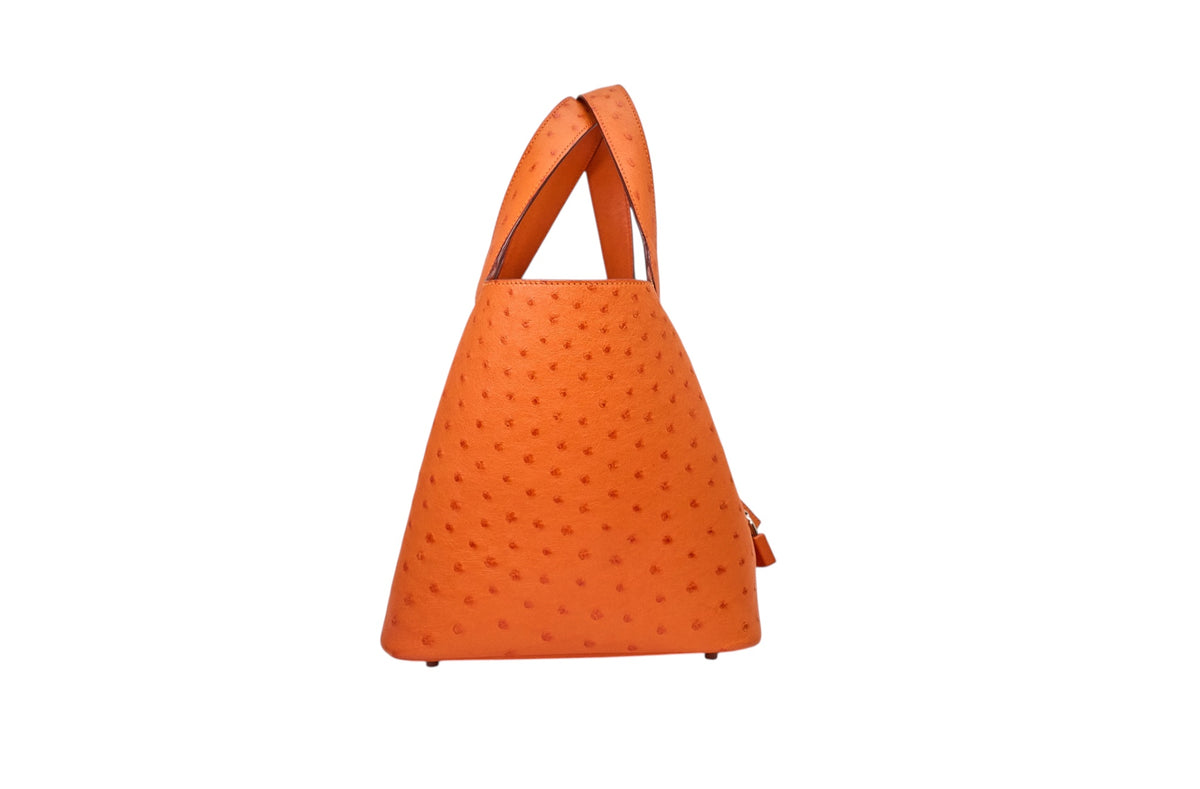 Hermès Picotin Lock 22 in Orange Ostrich Leather