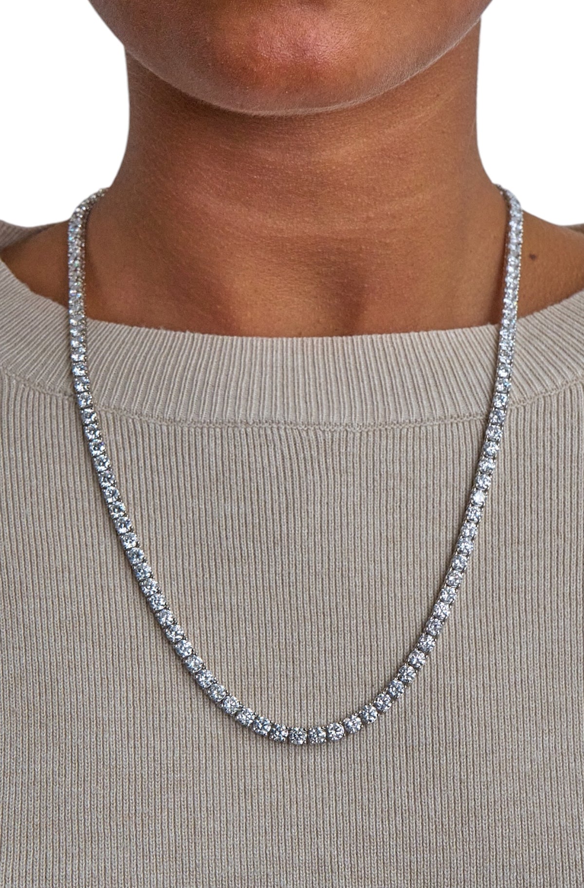 9cttw. F VS Lab Grown Diamond Tennis Necklace in 14K White Gold 18"