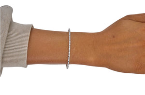 1cttw. F VS Lab Grown Flexible Bangle in 14K White Gold