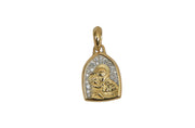 David Yurman St. Anthony Amulet In Solid 18k Yellow Gold Featuring Natural Diamonds on 14K Yellow Gold Rope Chain