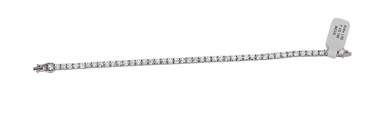8cttw. F VS Lab Grown Diamond Tennis Bracelet in 14K White Gold