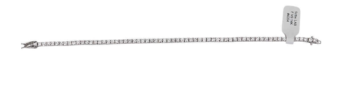 5cttw. F VS Lab Grown Diamond Tennis Bracelet in 14K White Gold