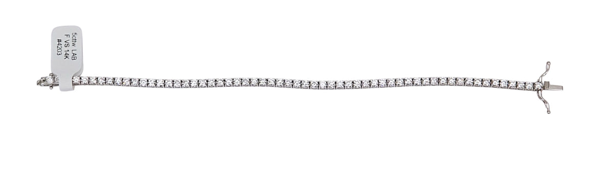 5cttw. F VS Lab Grown Diamond Tennis Bracelet in 14K White Gold