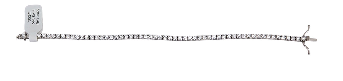 5cttw. F VS Lab Grown Diamond Tennis Bracelet in 14K White Gold