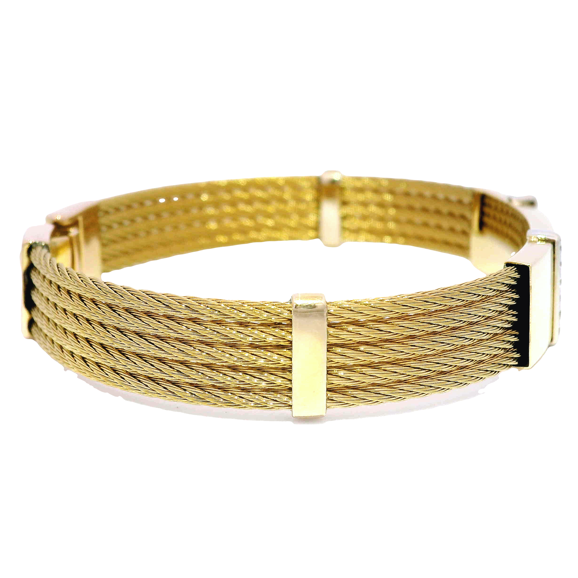 Bersani Designer 18K Yellow Gold Bracelet with Natural Accent Diamonds