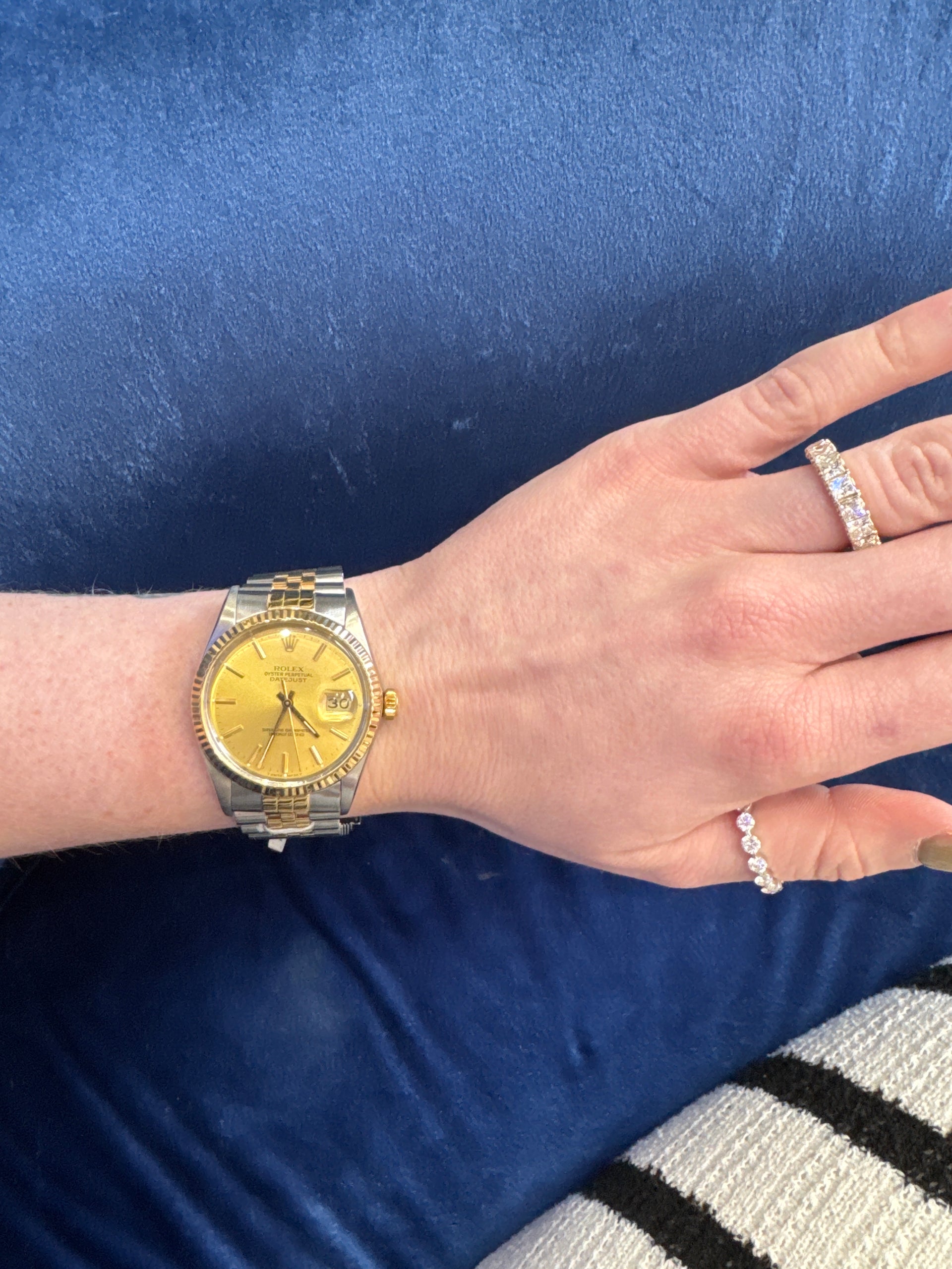 36mm Rolex Datejust Two Tone Jubilee Champagne Dial