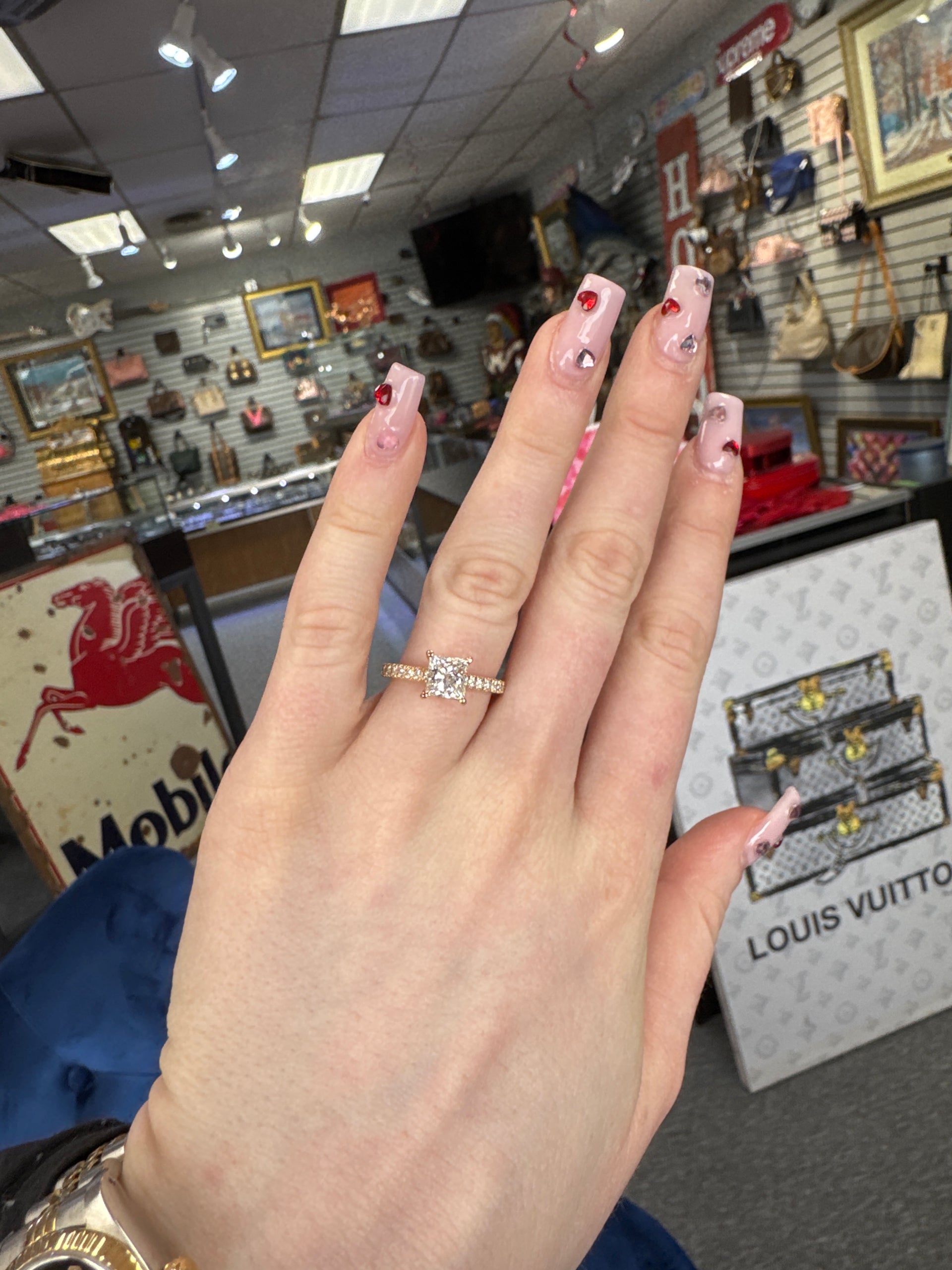 1.46ct. F VS1 Lab Grown Princess Cut Engagement Ring