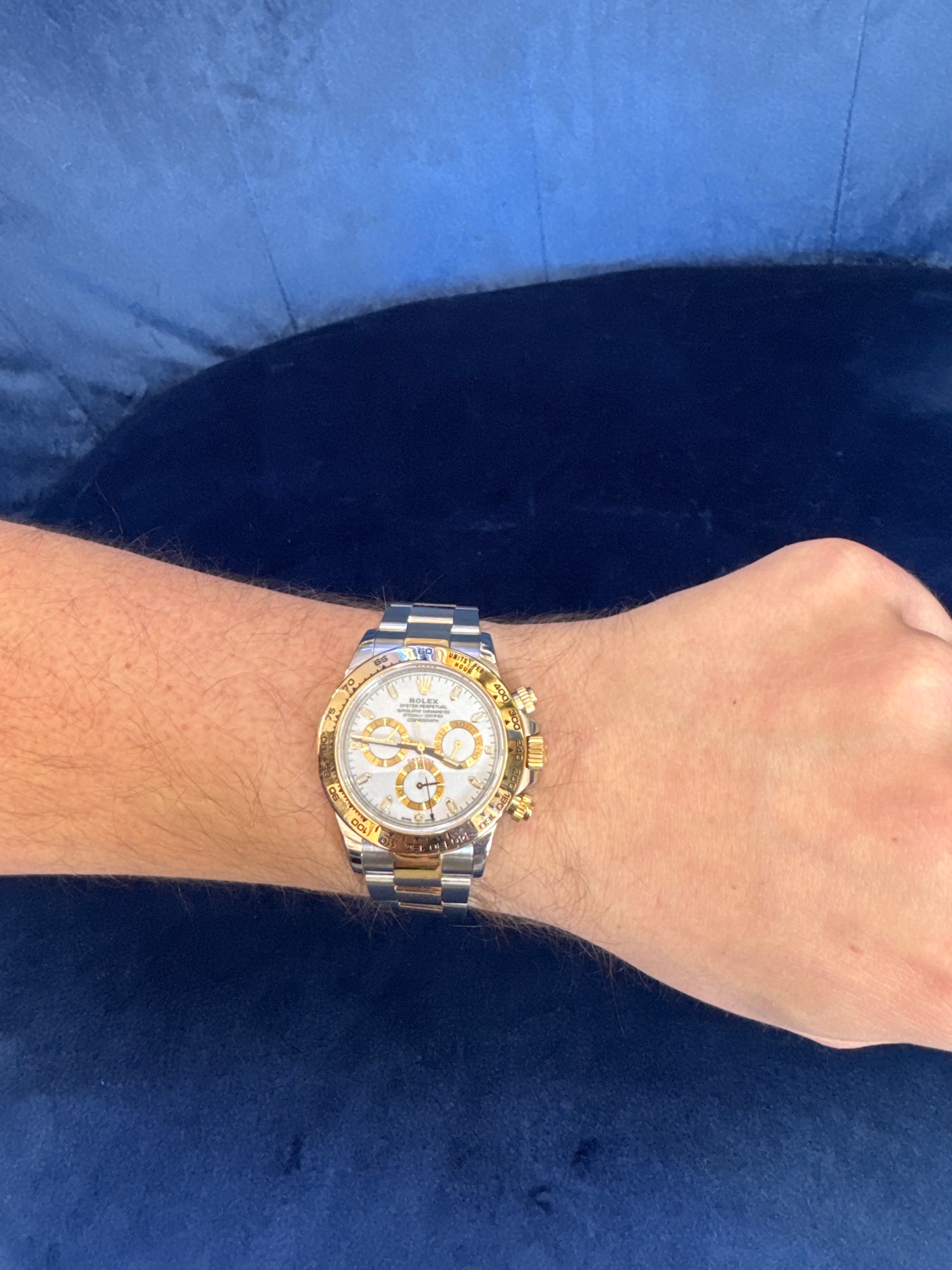 40mm Rolex Daytona Two Tone White Dial