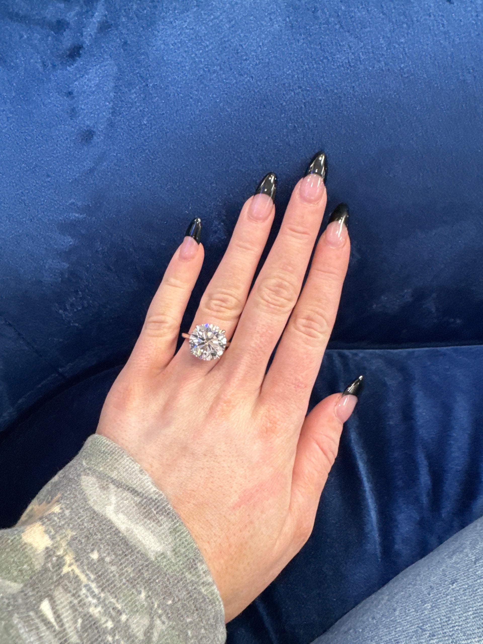 10.03ct. F VS1 Lab Grown Round Diamond Ring in 14K White Gold Cathedral