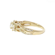 Vera Wang Love Natural Three Stone Oval Engagement Ring in 14K Yellow Gold Sz 7