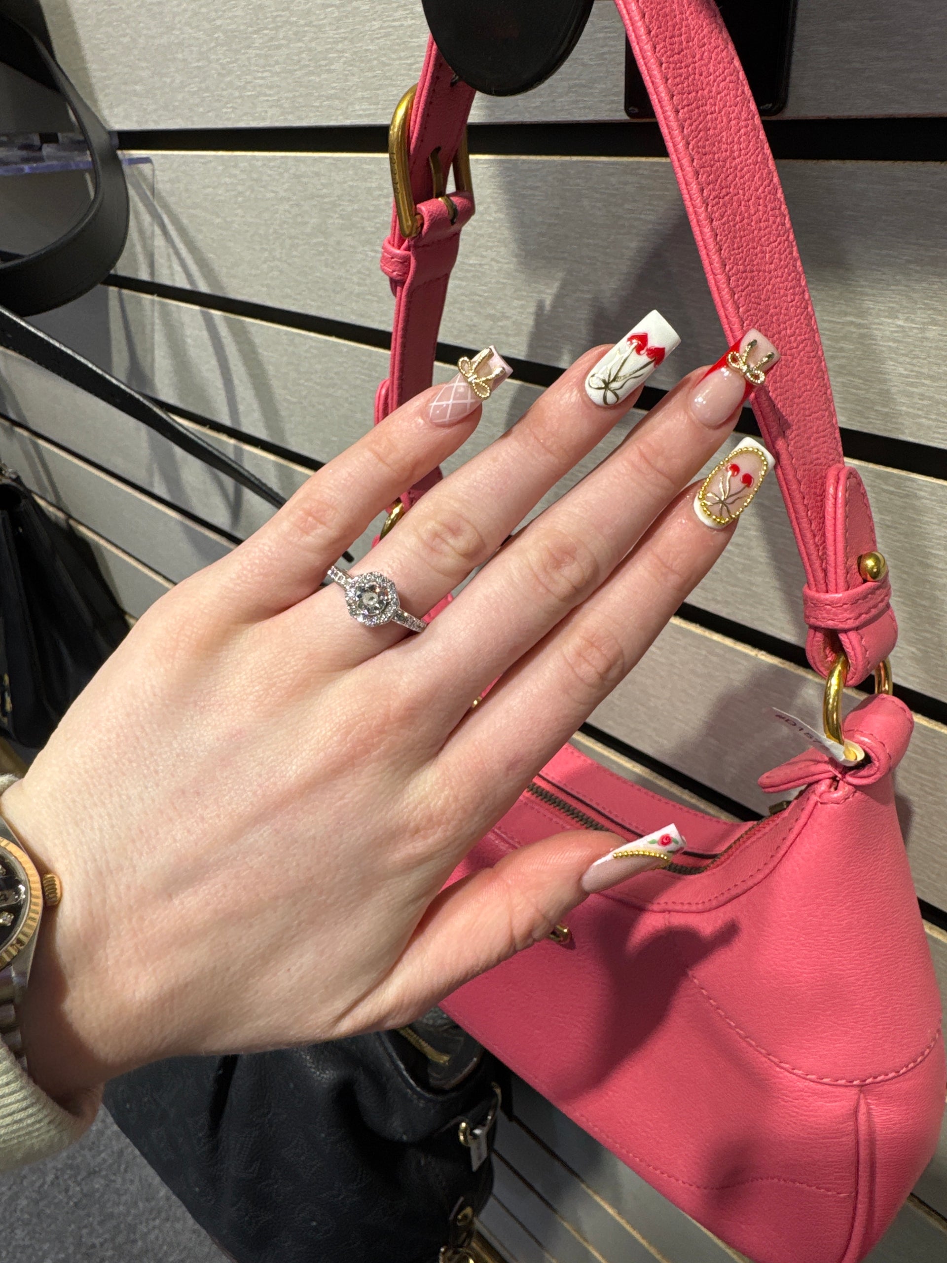 Natural Diamond Engagement Ring in 14K White Gold