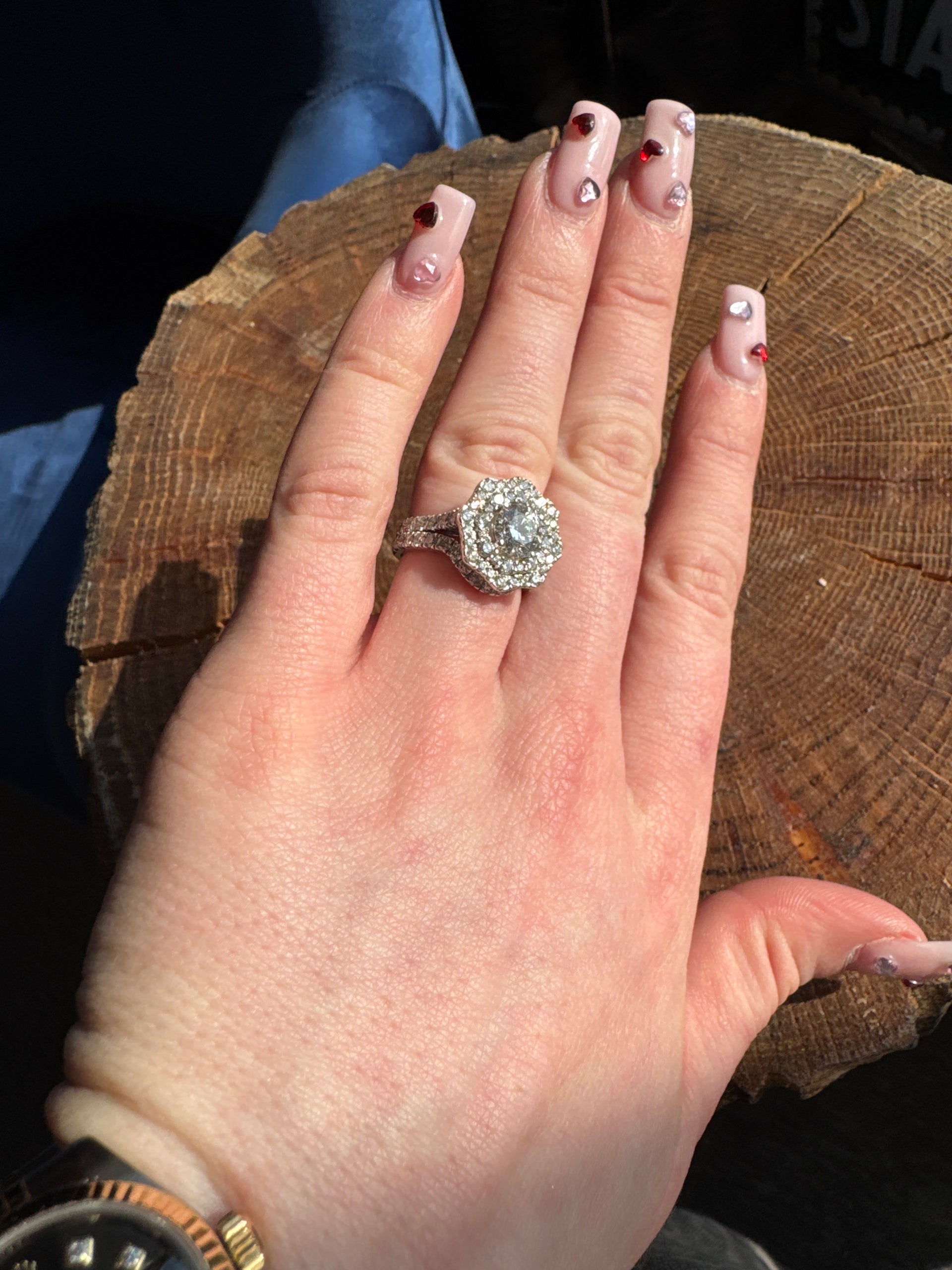 2.5cttw. E VS2 Lab Grown Round Set in 14k White Gold