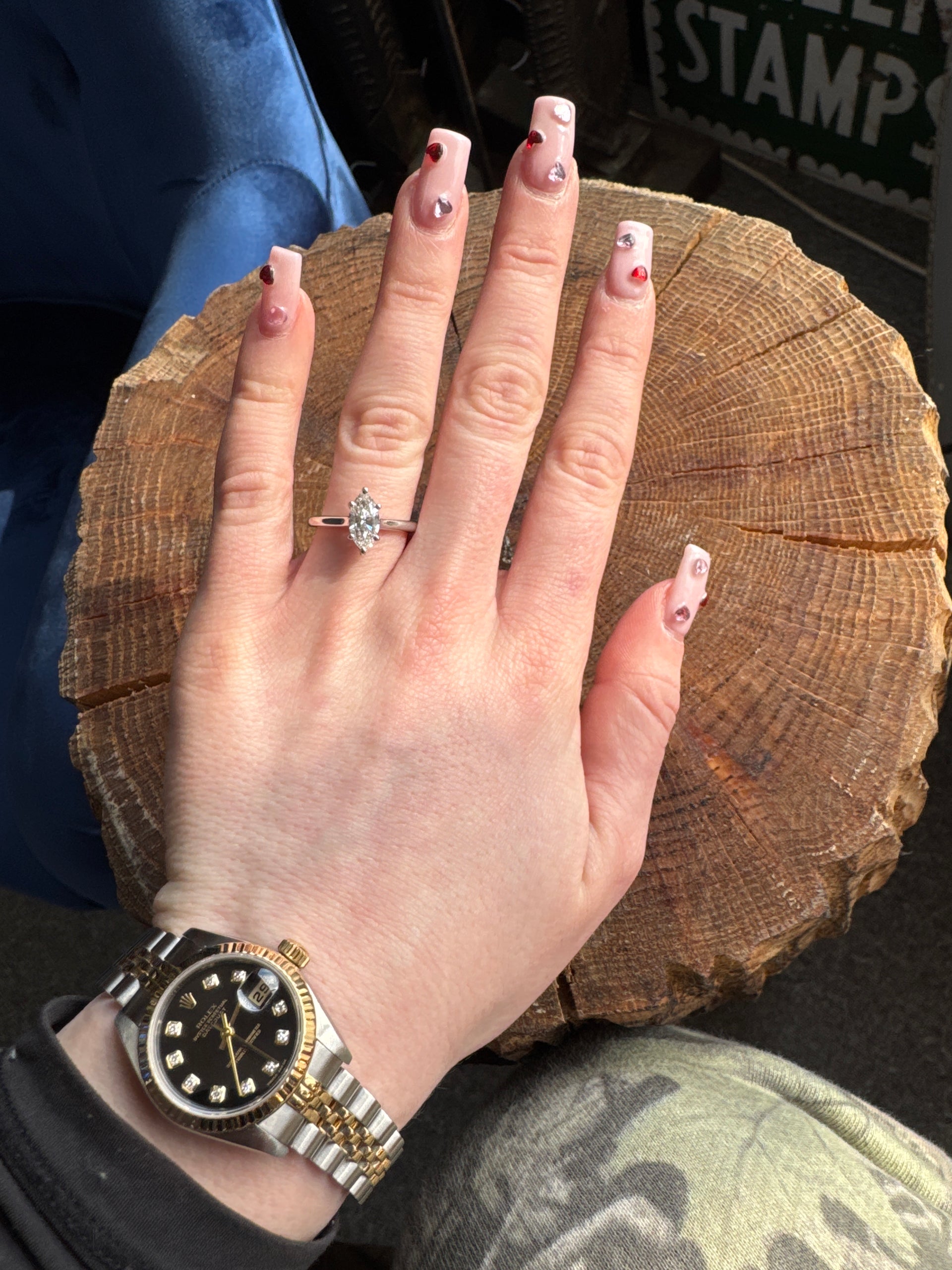 1.09ct. E VS1 Lab Grown Marquise Solitaire Diamond Engagement Ring