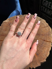 1.78ct. E VVS2 Lab Ground Round Diamond Engagement Ring Set in 14k White Gold Halo Sz 7