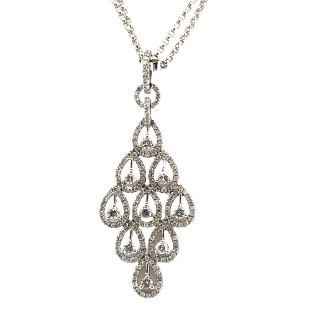Diamond Chandelier Pendant on 14K White Gold Chain