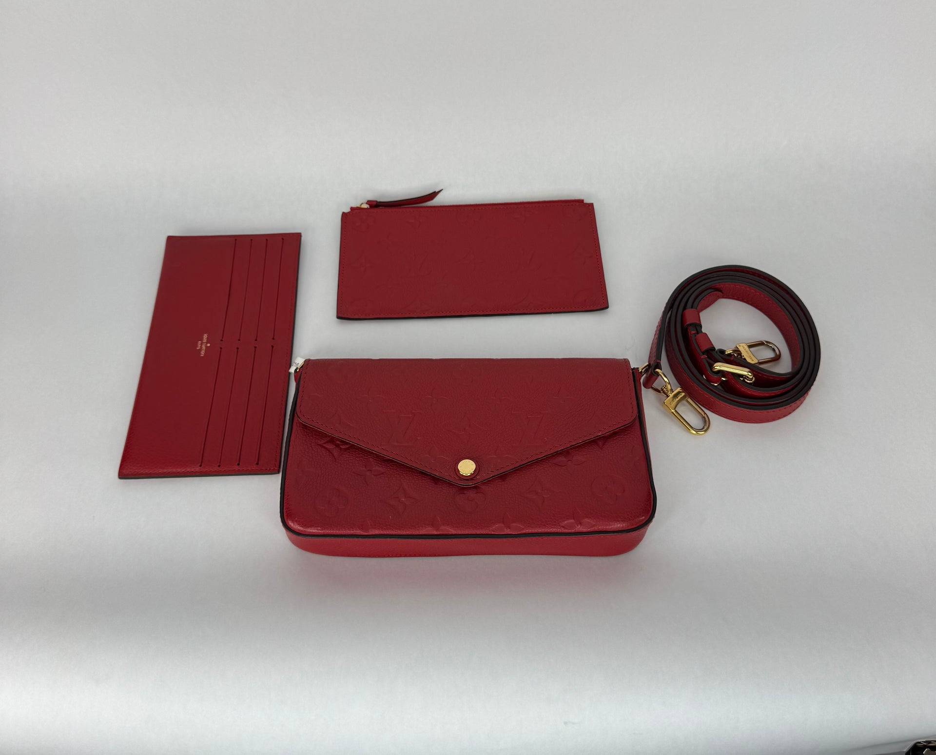 Louis Vuitton Felicie Pochette Monogram Empreinte Scarlet