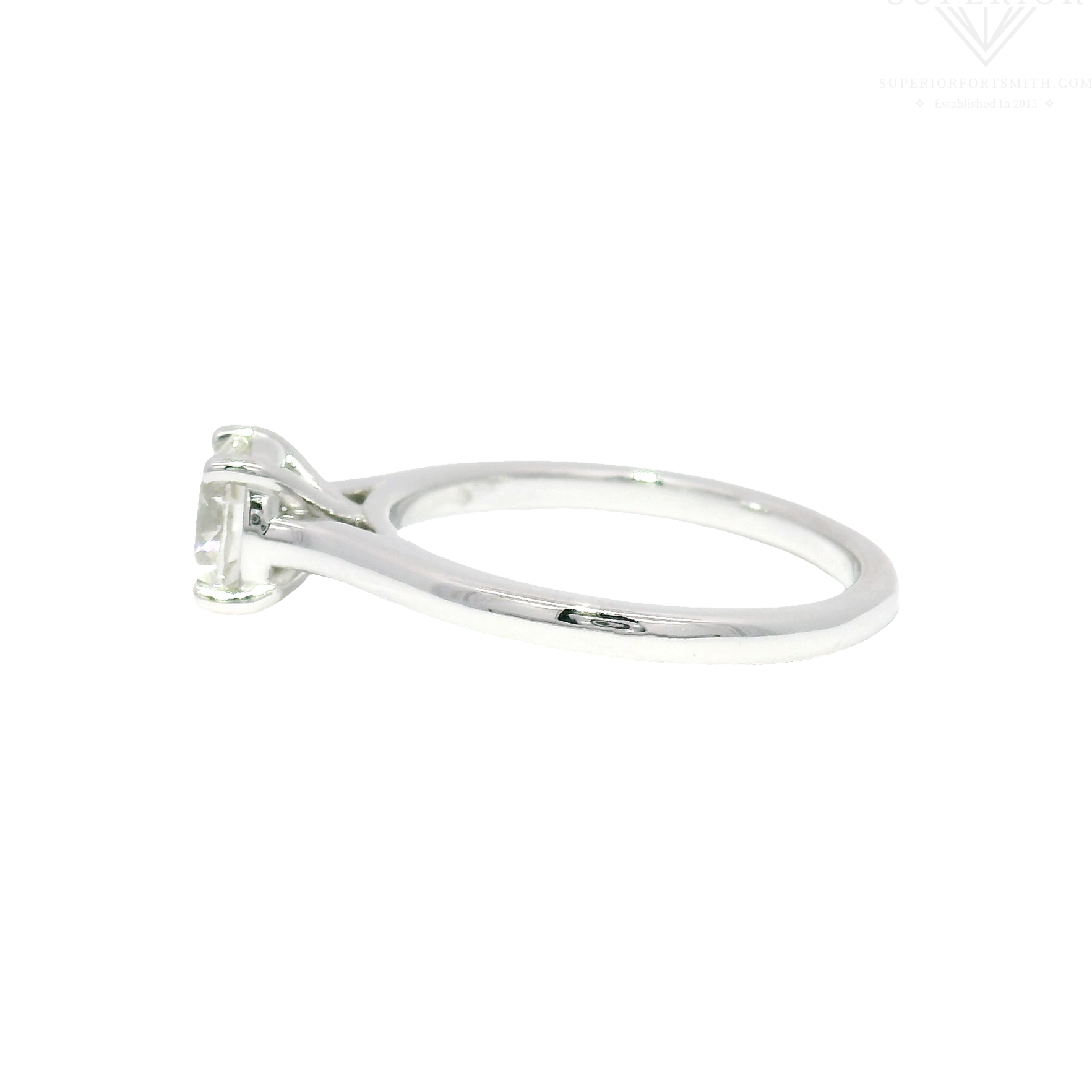 1.04ct. Natural Round Diamond in 14K White Gold Cathedral Mounting