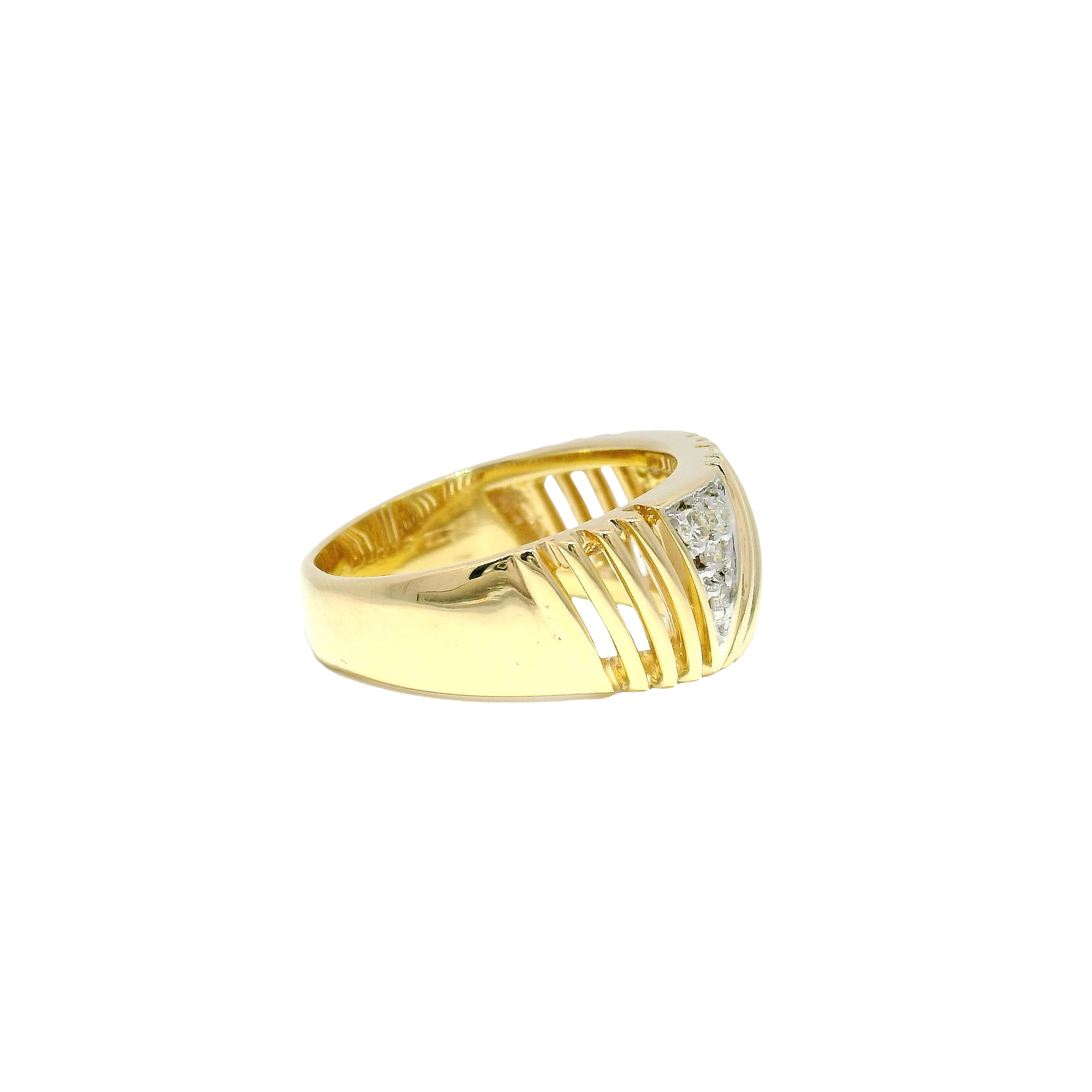 Natural Diamond Fashion Ring in 14K Yellow Gold Sz 8.5