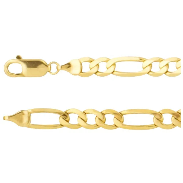 24" 6mm 14K Yellow Gold Figaro Chain