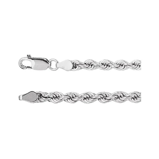 22 inch 5mm Silver Rope Chain