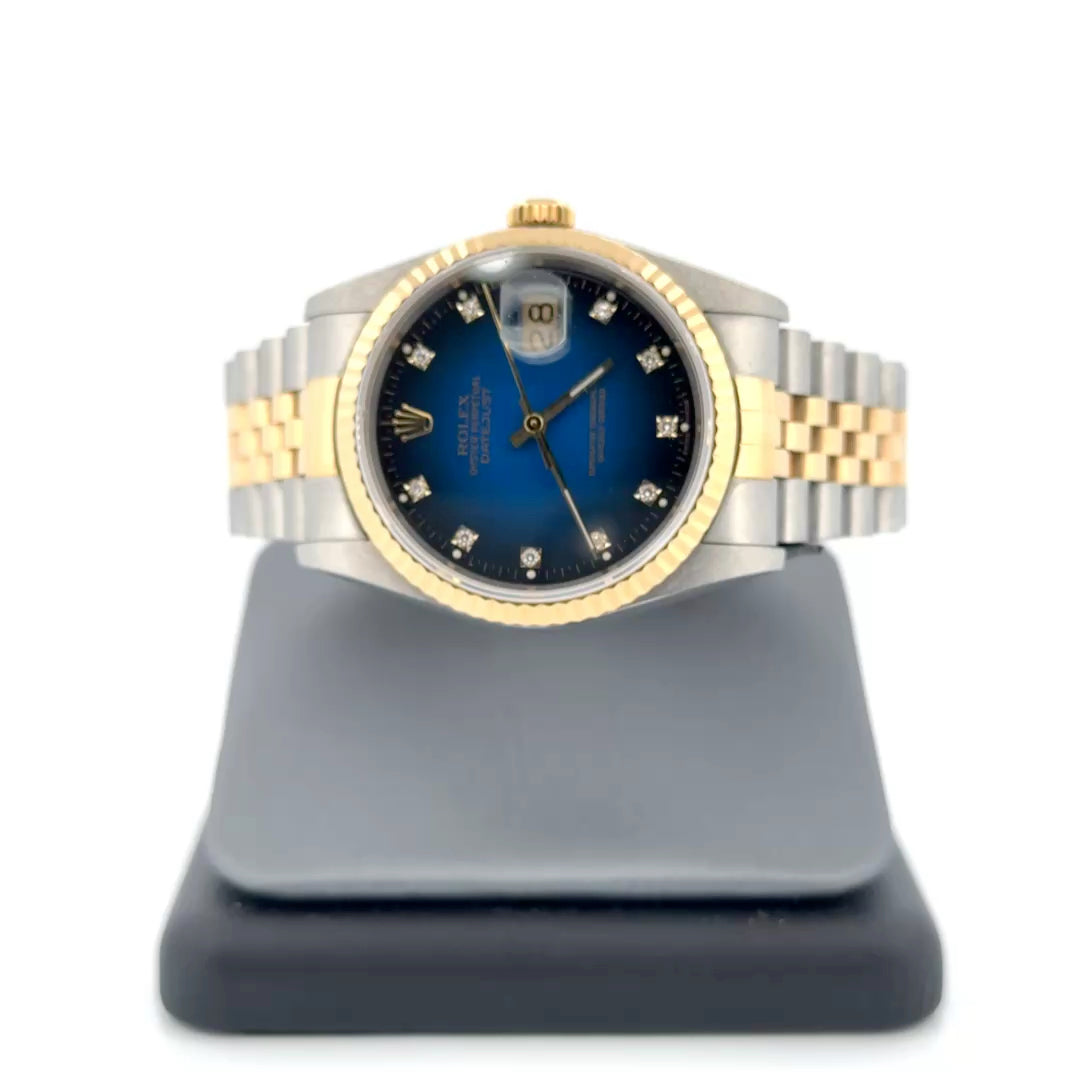 36mm Rolex Datejust 16233 Blue Dial (1989)