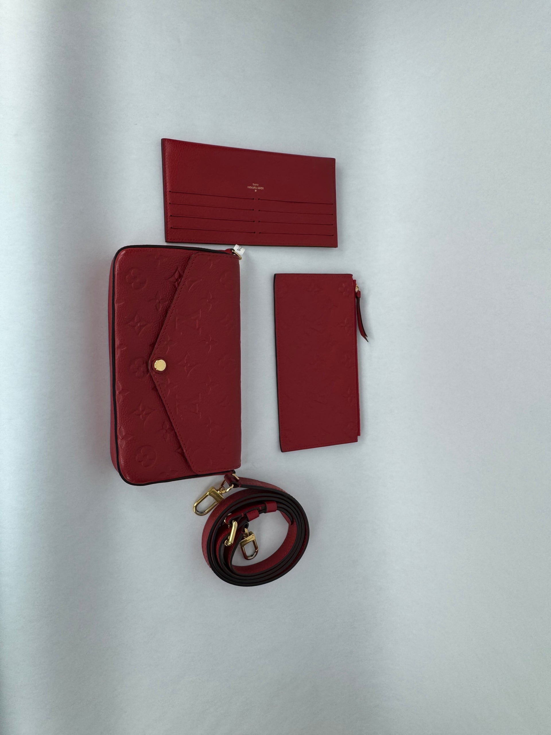 Louis Vuitton Felicie Pochette Monogram Empreinte Scarlet