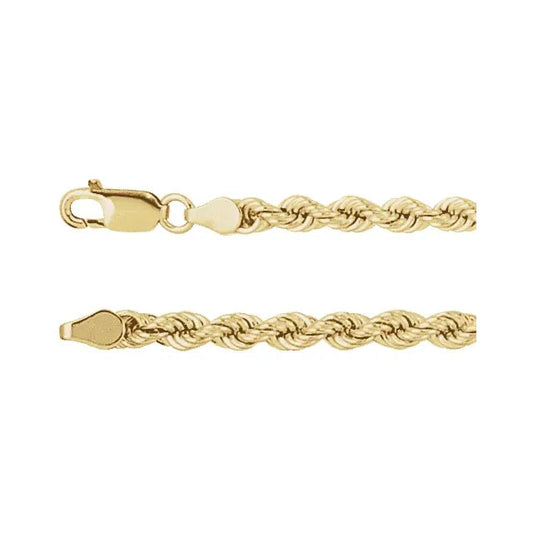 24” 5mm 14k Yellow Gold Rope Chain