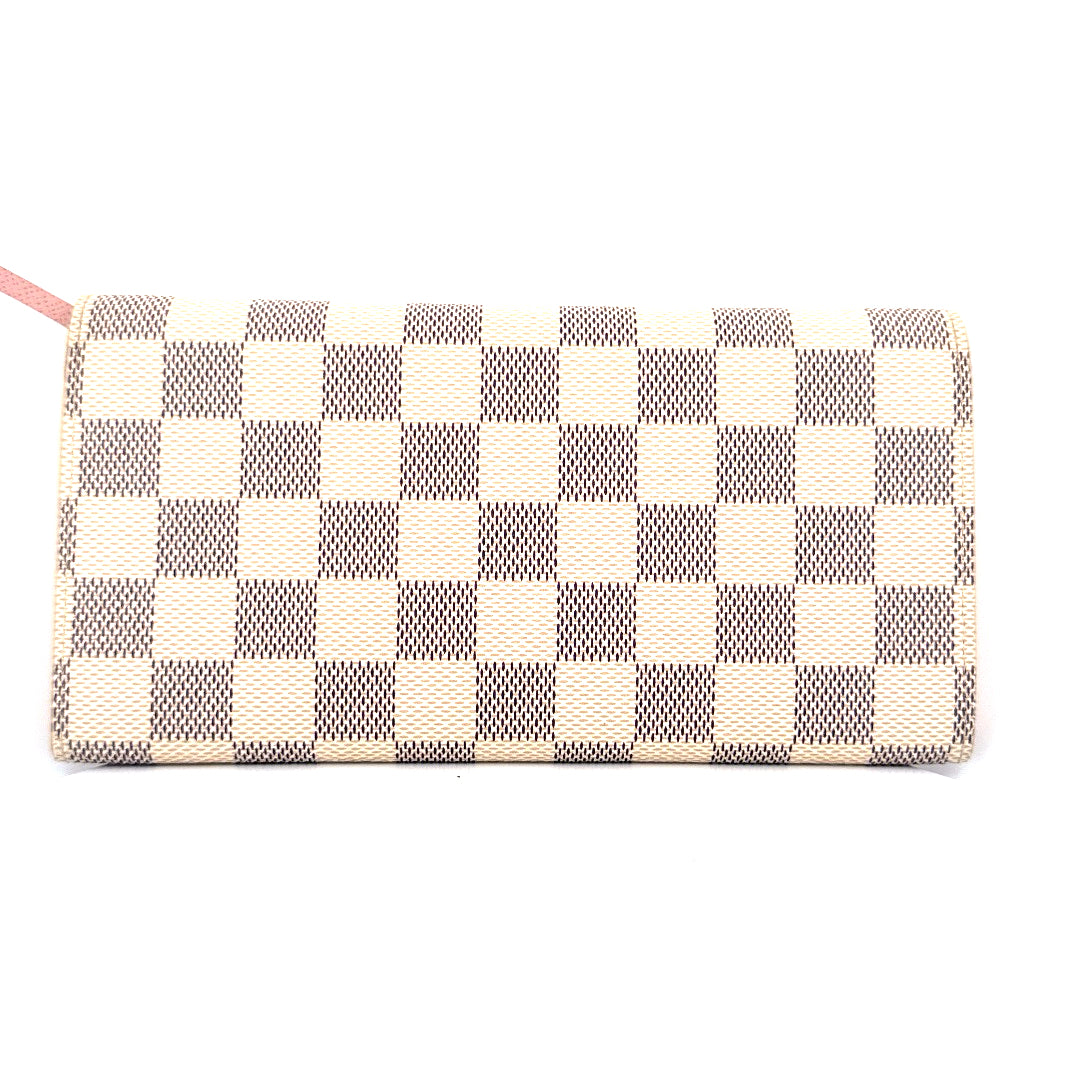 Louis Vuitton Emily Wallet Damier Azur Rose Ballerine