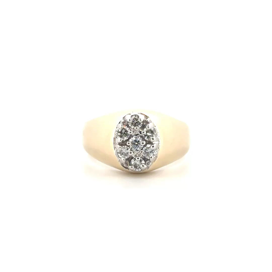 Natural Diamond Men's Ring Set in 14K Yellow Gold