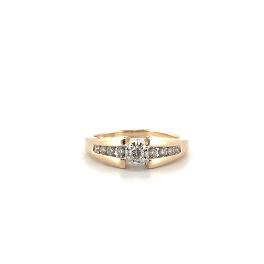 Natural Diamond Engagement Set in 14K Yellow Gold