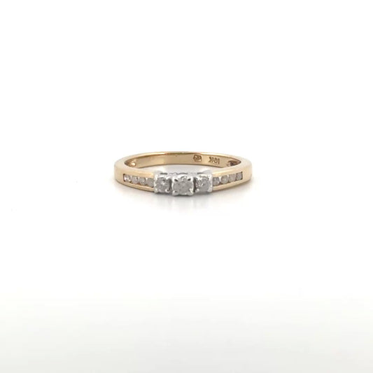 Natural Diamond Band Set in 10K Yellow Gold