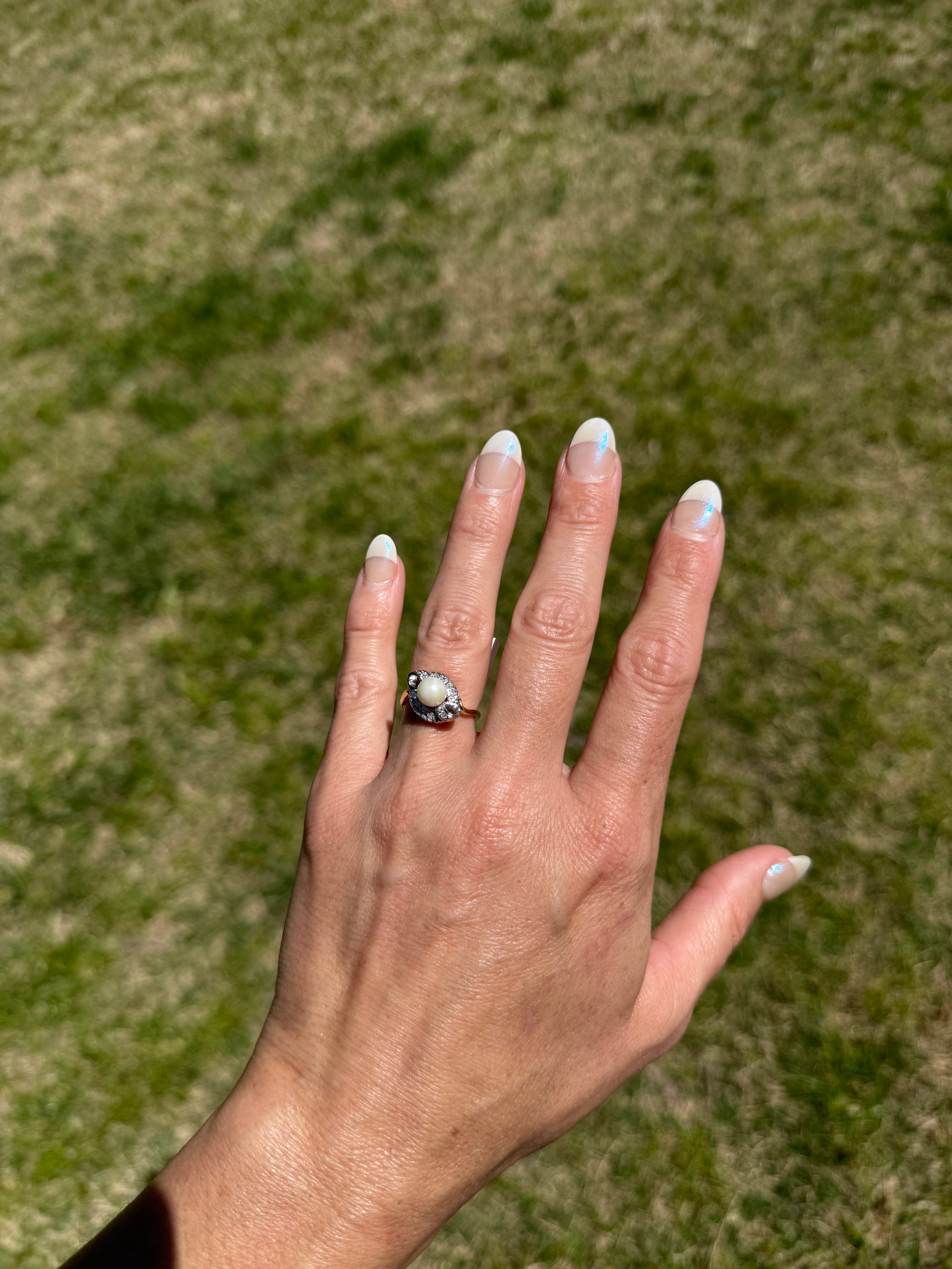 Cultured Akoya Pearl Ring set in 14K Yellow Gold