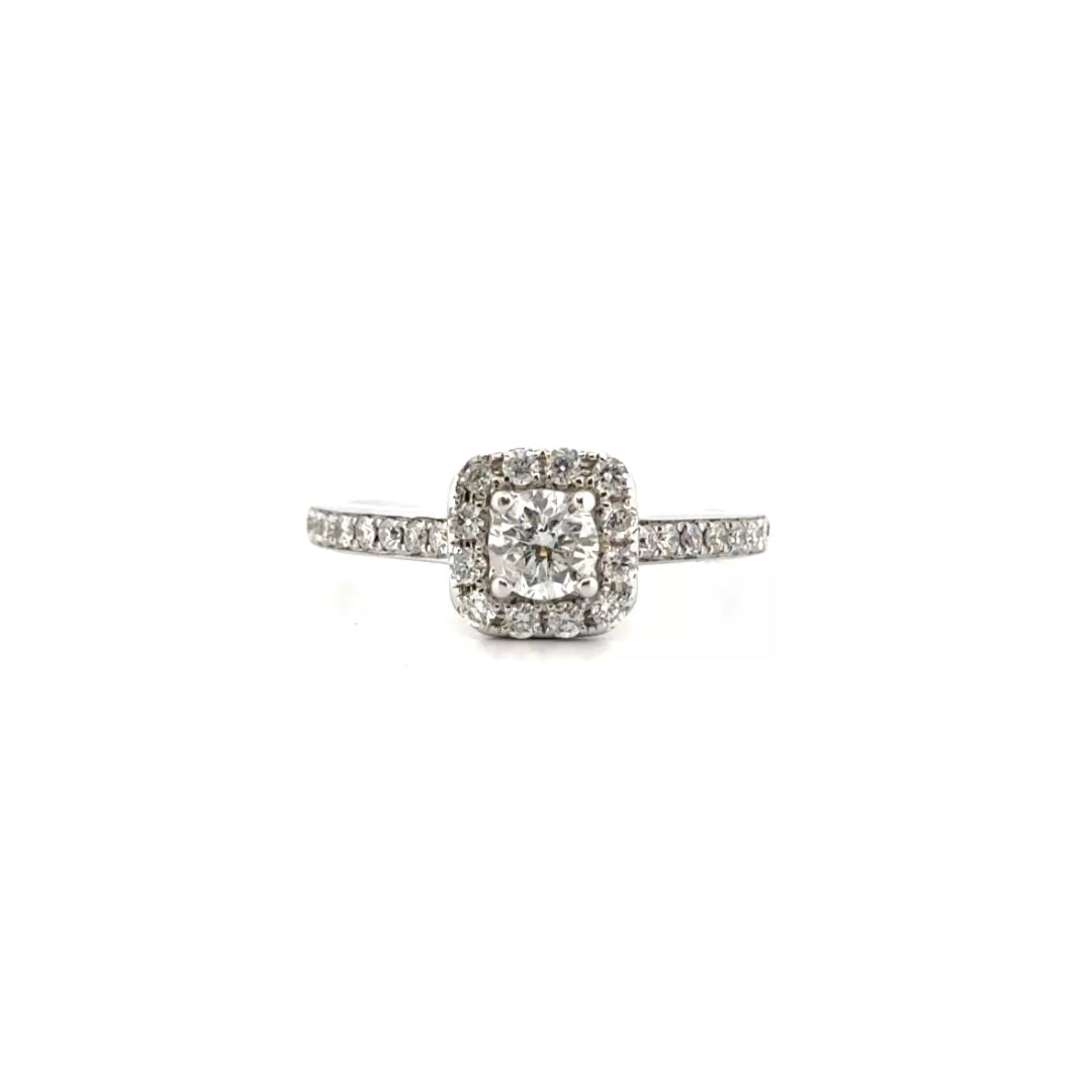 Diamond Ring Set in 14K White Gold  Sz 8