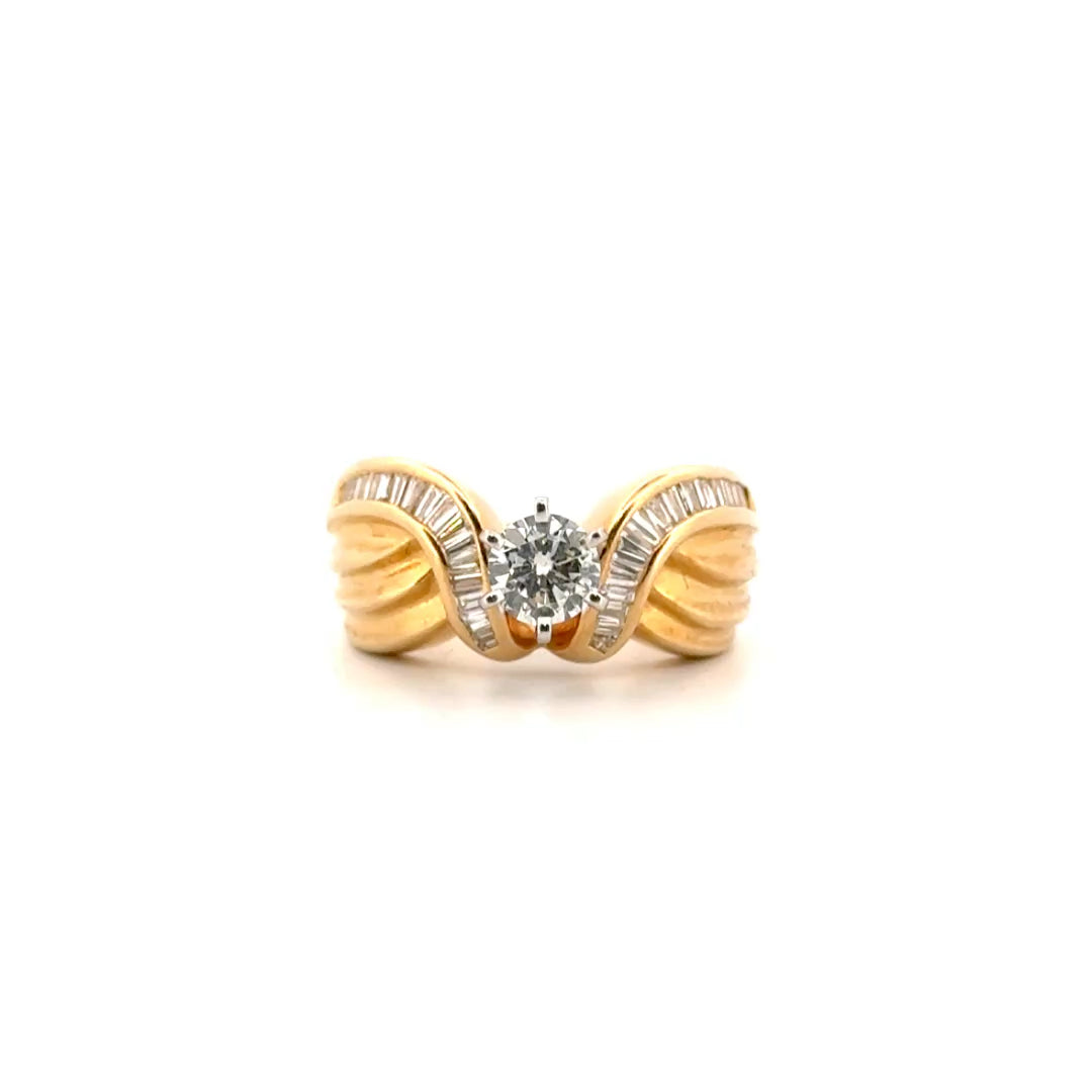 Diamond Estate Ring Set in 14K Yellow Gold Sz 6.5