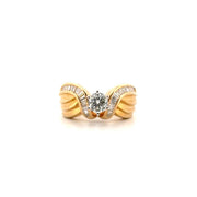 Diamond Estate Ring Set in 14K Yellow Gold Sz 6.5