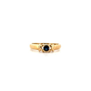 Sapphire & Diamond Ring Set in 10K Yellow Gold Sz 6.5