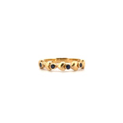 Sapphire & Diamond Ring Set in 10K Yellow Gold Sz 6.5