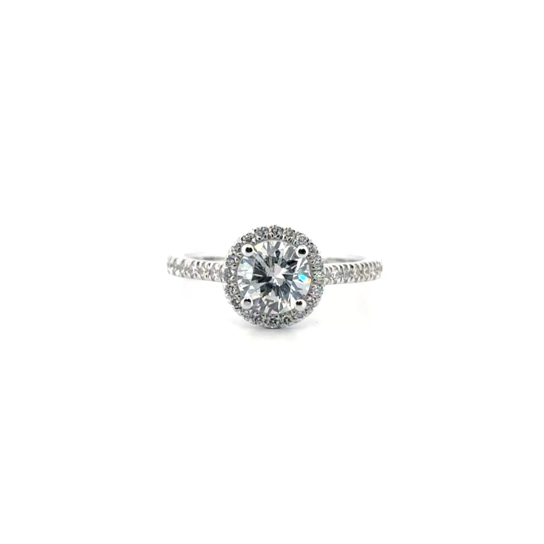 1.03ct. Round Set in 14K White Gold Halo