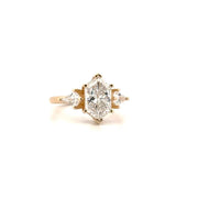2.22ct. E VS1 Hexagon Cut Lab Grown Diamond Engagement Sz 7