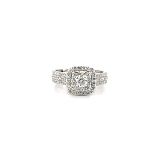 Diamond Engagement Ring Set in 14K White Gold