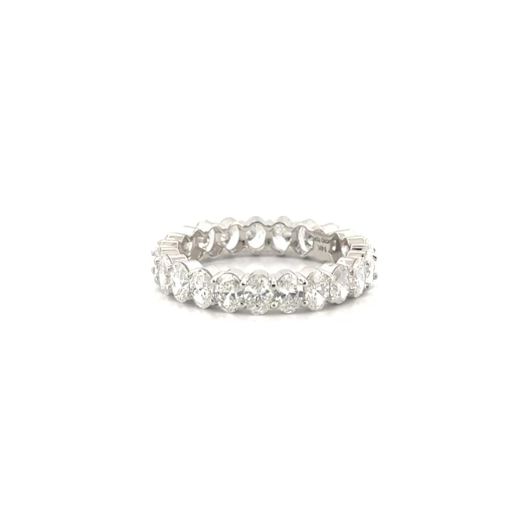 3.90cttw. Oval Shape Lab Grown Diamond Eternity Band in 14K White Gold