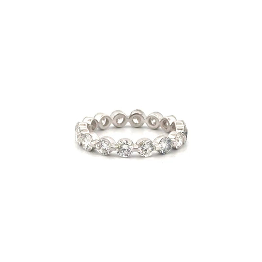 2.72cttw. F VS Lab Grown Round Diamond Eternity Band in 14K White Gold