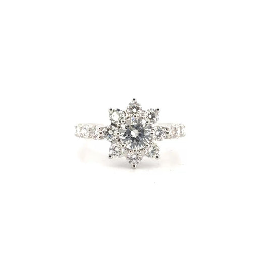 Star Shaped Lab Grown Diamond Fashion Ring in 14K White Gold