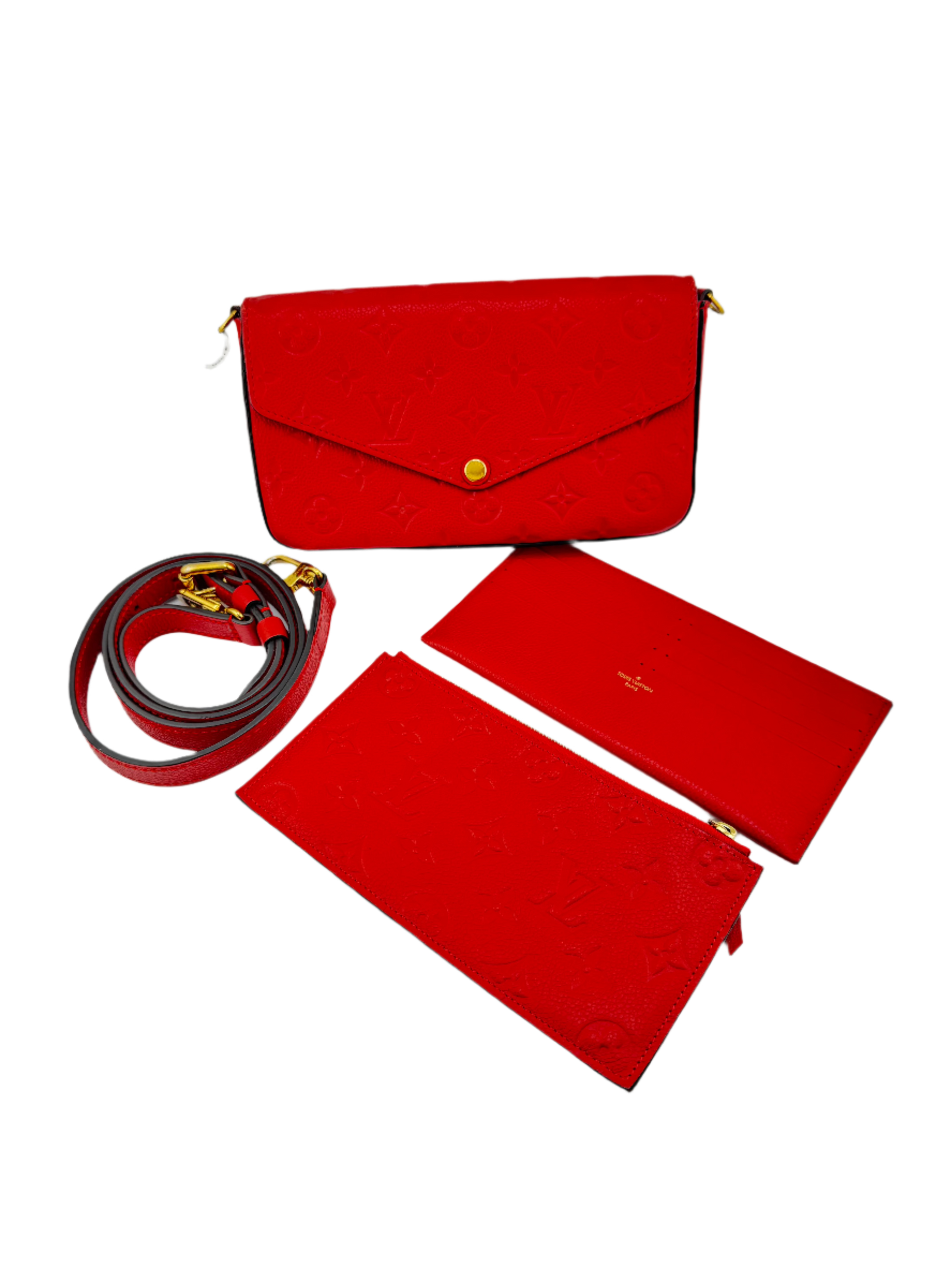 Louis Vuitton Felicie Pochette Monogram Empreinte Scarlet